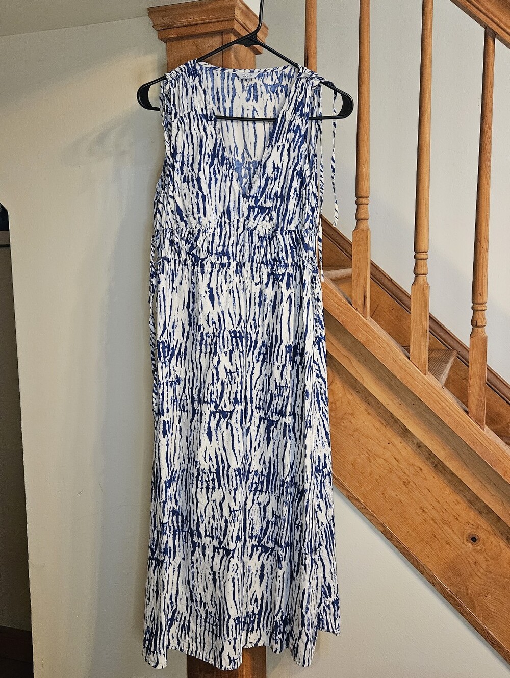 Rails Constantine Cobalt Shibori Abstract Print Midi Dress Medium